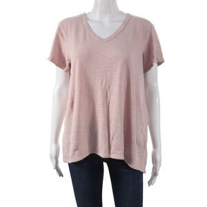 Wilt Womens Basic Pink Cotton V-Neck Short Sleeve T-Shirt Size L